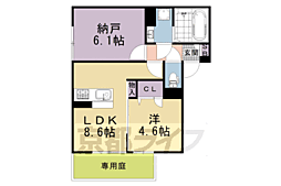 グランナッシム西京極 1SLDKの間取図画像