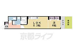 ベラジオ雅び北野白梅町 1LDKの間取図画像
