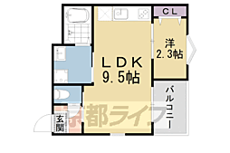 REGALEST山科椥辻 1LDKの間取図画像