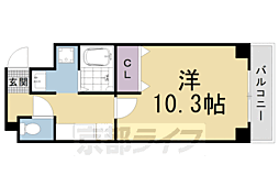 PAL西円町 1Kの間取図画像