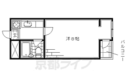 ビラ・アペックス京都竹田 1Kの間取図画像