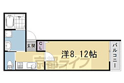 京都市右京区西院東今田町マンション 1Kの間取図画像