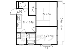 サンサーラ春嶺 2DKの間取図画像