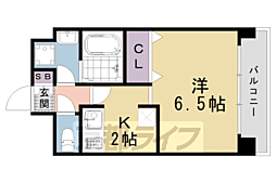 エヴァーステージ京都二条 1Kの間取図画像