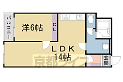 コートバレー1 1LDKの間取図画像