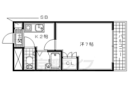パーパス21 1Kの間取図画像