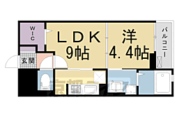 プレシオン 1LDKの間取図画像
