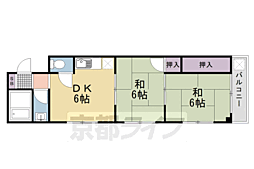 武村ハイツ 2DKの間取図画像