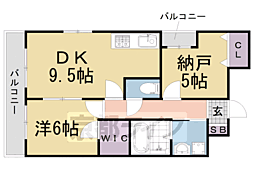 サクシード伏見車町2nd 1SLDKの間取図画像
