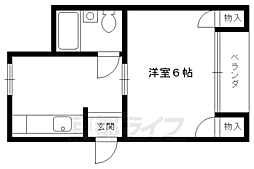 ハーフポイント 1Kの間取図画像