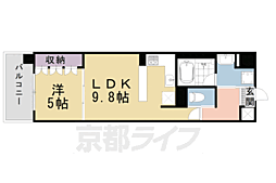LEGAL京都二条城北 1DKの間取図画像