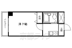 プレジール四条 1Kの間取図画像