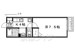 フローラル・アンリ 1Kの間取図画像
