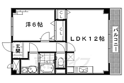 カーサ東浜 1LDKの間取図画像