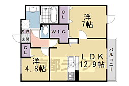 セジュールワイバーン 2LDKの間取図画像