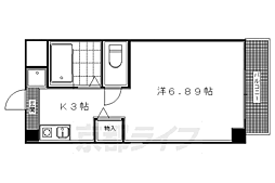 アディー下鴨 1Kの間取図画像