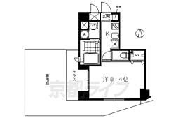 ベラジオ京都烏丸十条 1Kの間取図画像