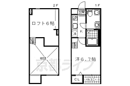 エクル中芝町 1Kの間取図画像