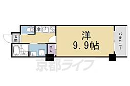 Vine Oak中京区竹屋町計画 1Kの間取図画像