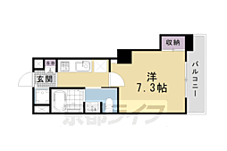 アクアプレイス京都洛南2 1Kの間取図画像
