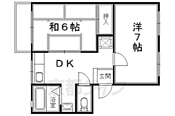 ハイム開土 2DKの間取図画像