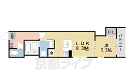 グラン雁金町 1LDKの間取図画像