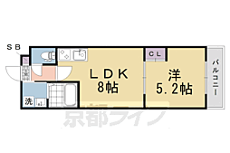 サクシード藤森 1LDKの間取図画像