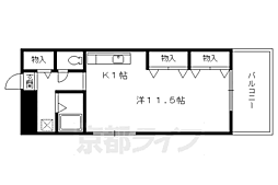 ニューシャトー西洞院 1Kの間取図画像