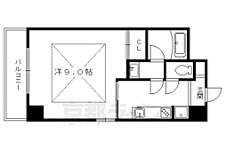グランコスモ出町柳 1Kの間取図画像