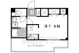 スワンズ京都大将軍 ワンルームの間取図画像