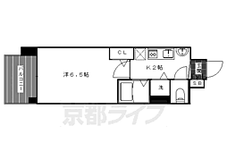 プレサンス京都修学院 1Kの間取図画像