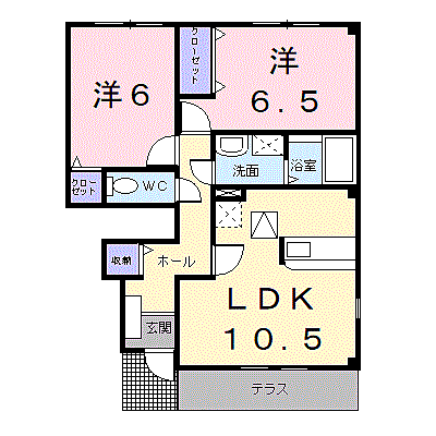 メゾン・ソレイユ 105｜和歌山県和歌山市加納(賃貸アパート2LDK・1階・55.72㎡)の写真 その2