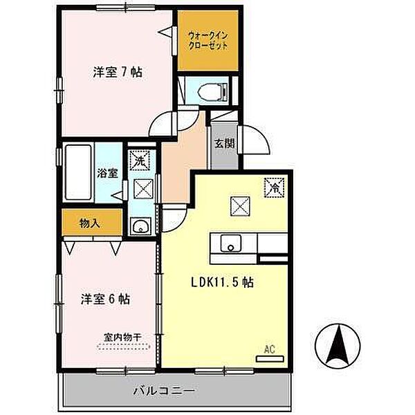 エルピーダ太田 102｜和歌山県和歌山市太田４丁目(賃貸アパート2LDK・1階・58.33㎡)の写真 その2