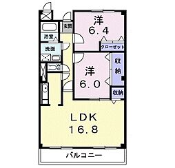 グランド・メール 2LDKの間取図画像