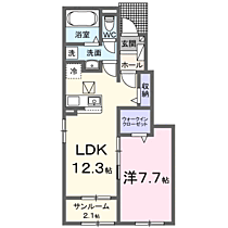 ザ・ビレッジグリーン木ノ本II 103 ｜ 和歌山県和歌山市木ノ本46-1（賃貸アパート1LDK・1階・50.14㎡） その2