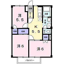 サンリバー21 3Kの間取図画像