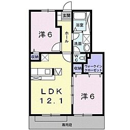 ソレアード・パレ2 2LDKの間取図画像