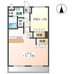 グレイスコートN's 1LDKの間取図画像