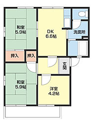 フレグランスロゼ 3DKの間取図画像