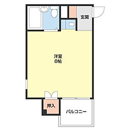 コーポホワイト東松江 ワンルームの間取図画像