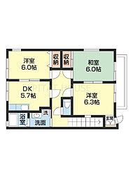 ハイステージ大谷 3DKの間取図画像