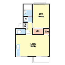 プレジール榎原 1LDKの間取図画像