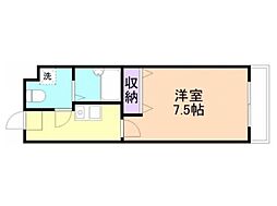 ぷてぃこんふぉーる 1Kの間取図画像