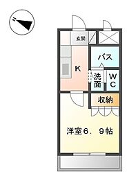 ポートM 1Kの間取図画像