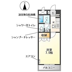 メゾン・弘西 1Kの間取図画像