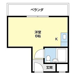石井ビル ワンルームの間取図画像