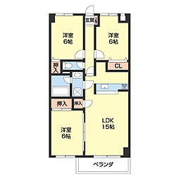 メイプルハウス 3LDKの間取図画像