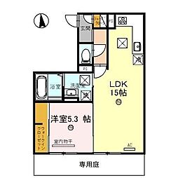 D-roomY 1LDKの間取図画像
