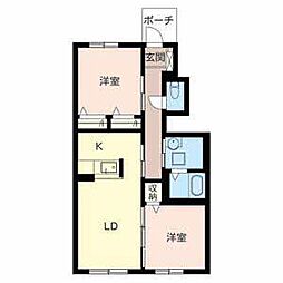 シャーメゾン陽 2LDKの間取図画像