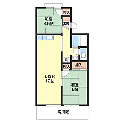 セジュールタンタン 2LDKの間取図画像